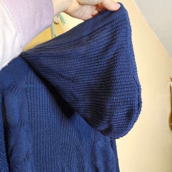 Dazy Size Extra Large XL Blue Sweater Crop Top String Hoody Hood - Picture 6 of 9